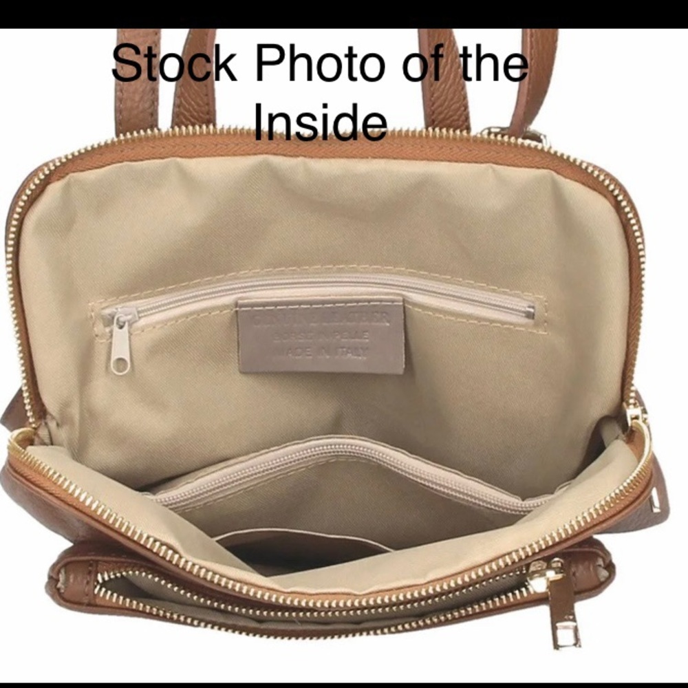 Vera Pella Convertible Backpack/Crossbody/Shoulder/Carry Bag Italian Leather - Picture 12 of 17